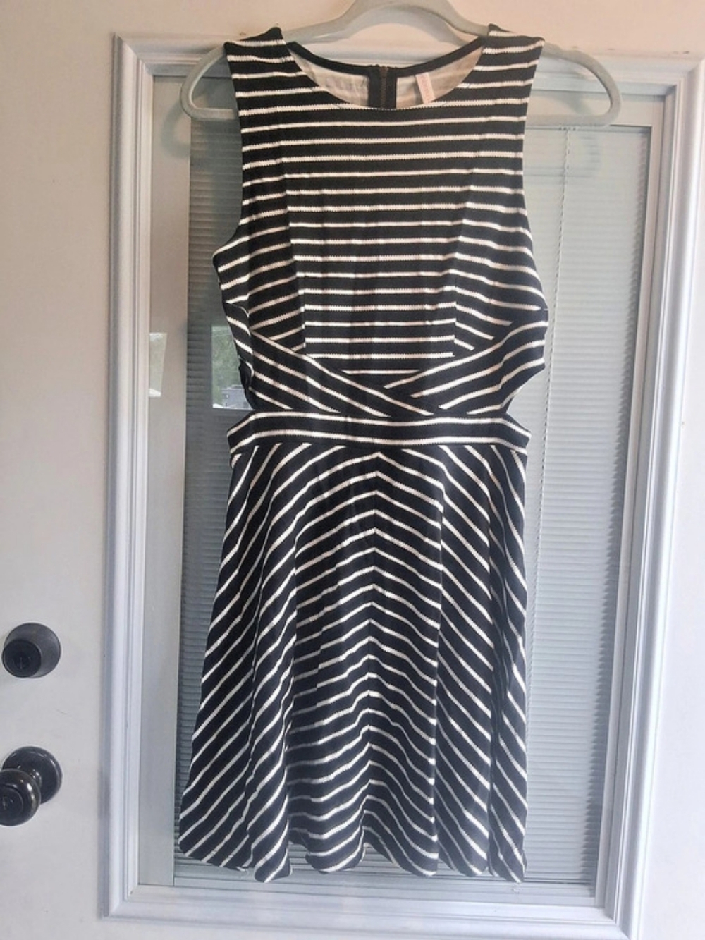 Xhilaration Striped Mini Dress in Black & White Size Small Like New